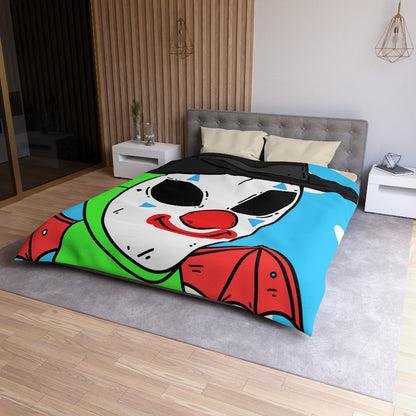 Clown Visitor Green Alien w/ Devil Wings Microfiber Duvet Cover - Visitor751