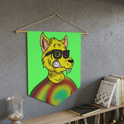 Wolve Cyborg Tie Dye Wolf Shirt Yellow Fur Cool Sun Glasses Pennant