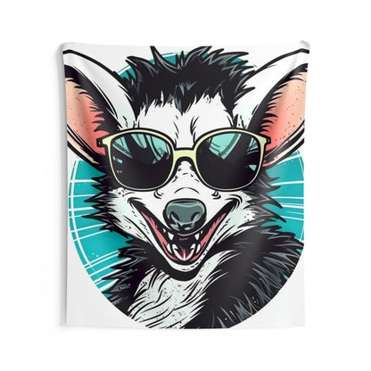 Joyful Opossum Retro Animation Indoor Wall Tapestries