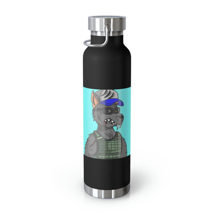 Army Vest Werewolve Cyborg Wolf Copper Vacuum Insulated Bottle, 22oz