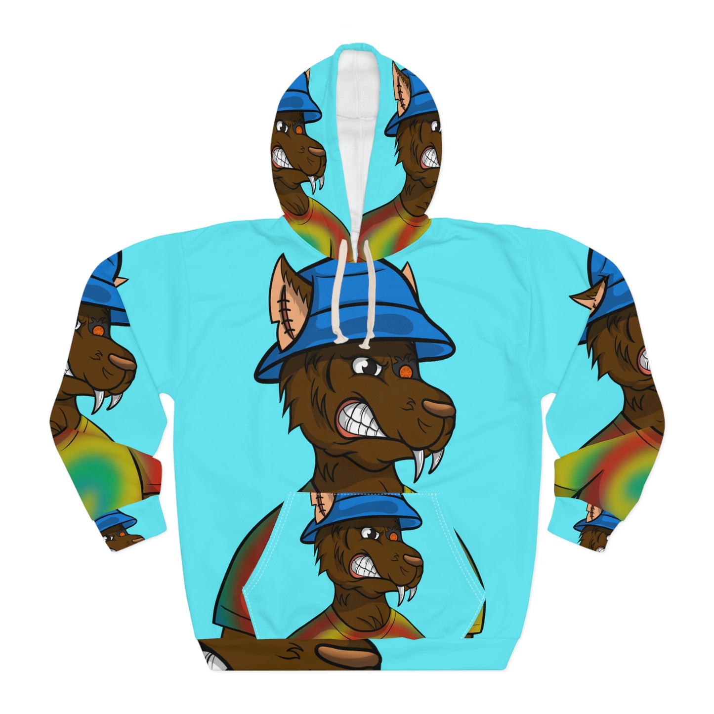 Tiedye Colorful Animal Dog AOP Unisex Pullover Hoodie