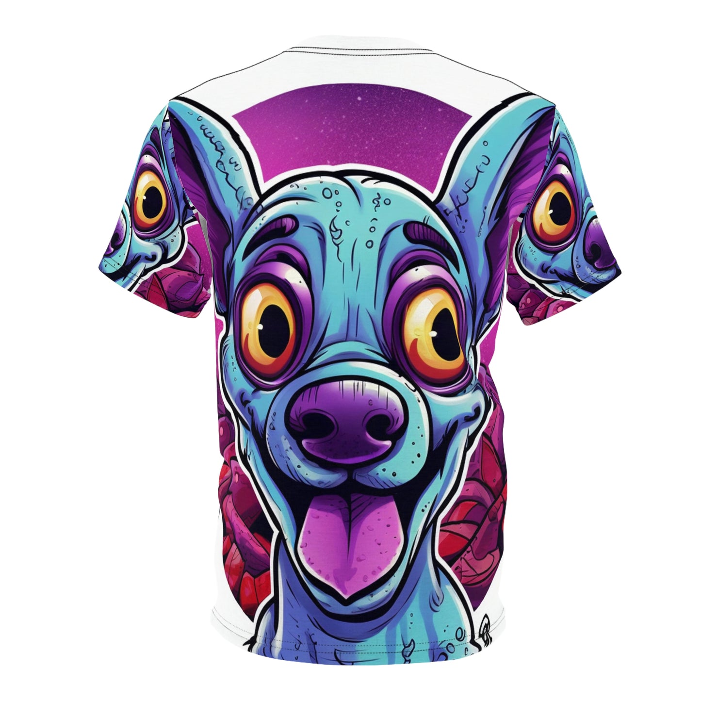 Classic Alien Dog Space Cartoon Style with a Retro Twist Unisex Cut & Sew Tee (AOP)