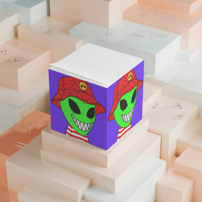 Alien Character Cartoon Big Smile Note Cube