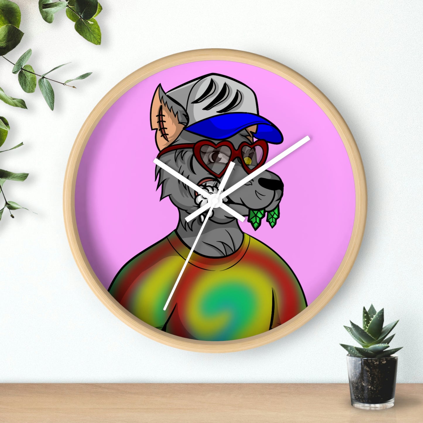 Valentine Heart Wolf Werewolve Wall clock