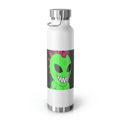 Spiked Pink Hair Muscle Alien Visitor Copper Vacuum Insulated Bottle, 22oz