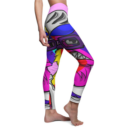 Tie Dye Wolf Pride Werewolve Women's Cut & Sew Casual Leggings