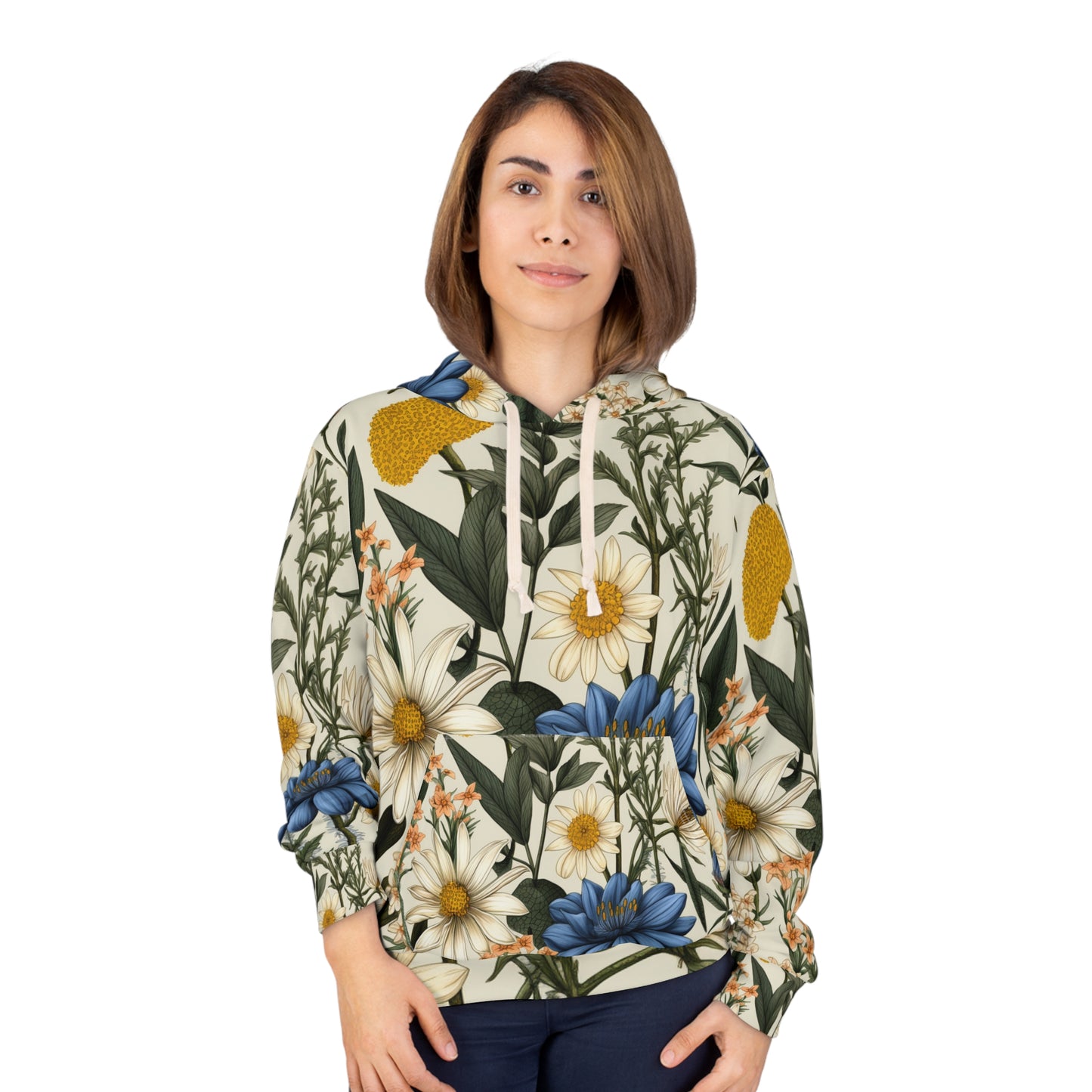 Ilustración botánica Diseño de flores y plantas Sudadera con capucha unisex (AOP) 