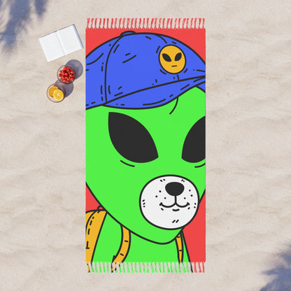 White Dog Bear Mouth Alien Green Visitor Yellow Backpack Blue Visi Hat Boho Beach Cloth