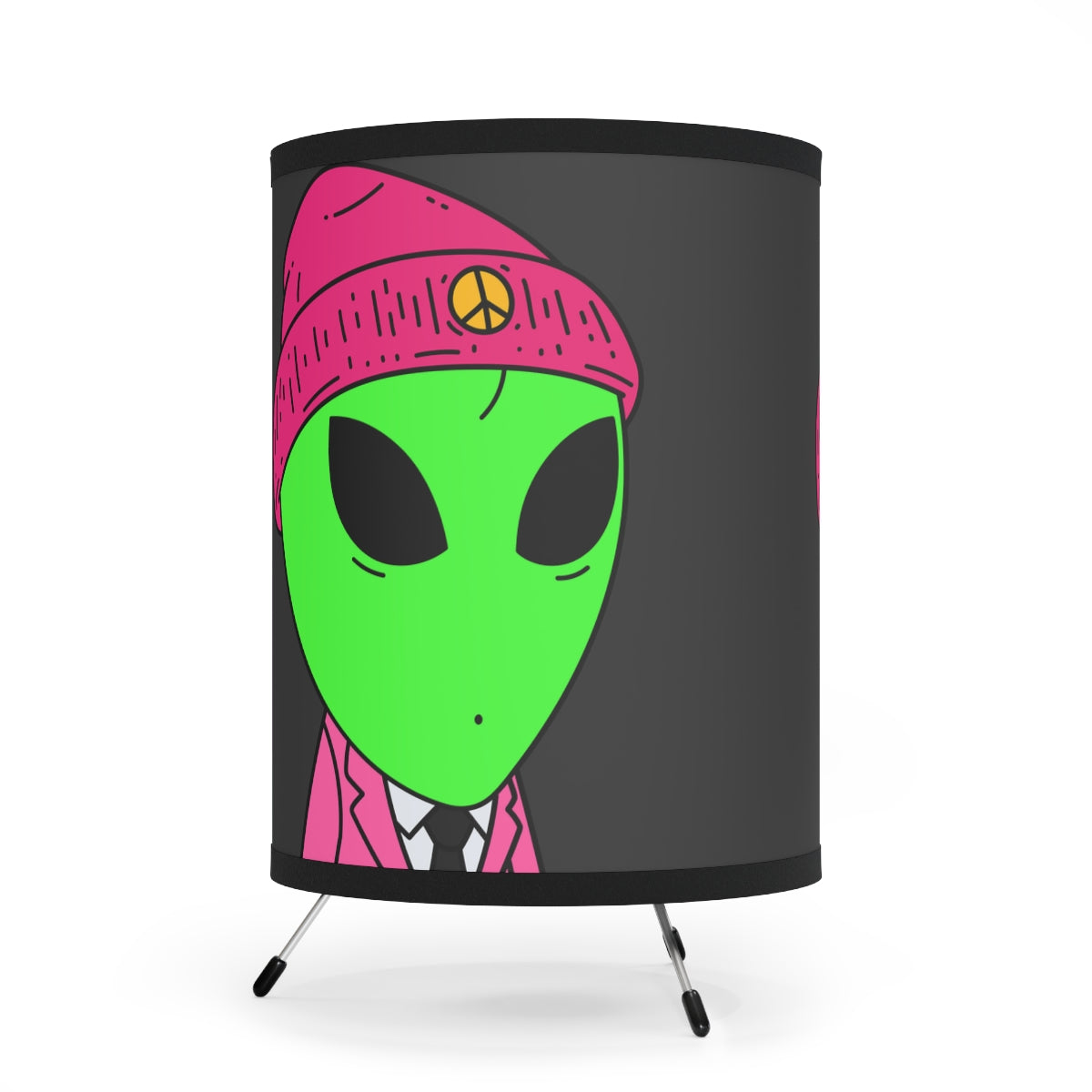 Lámpara trípode empresarial Peace Alien Pink Suit con pantalla impresa de alta resolución, enchufe US\CA 