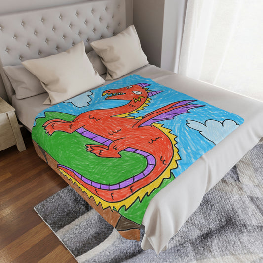 Fierce Dragon Medieval Minky Blanket