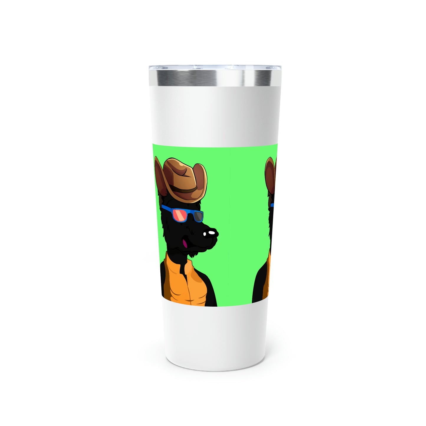 Cowgirl Wolf Cyborg Wolve Vaso aislado al vacío de cobre, 22 oz