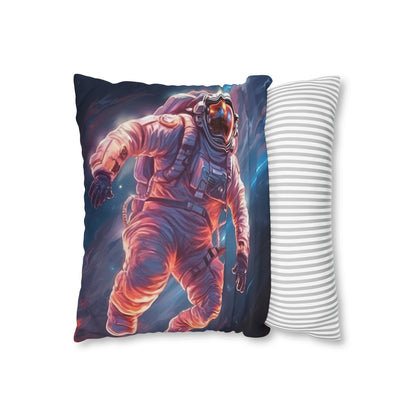 Astronaut Outer Space - Galaxy Starfield Art Spun Polyester Square Pillow Case