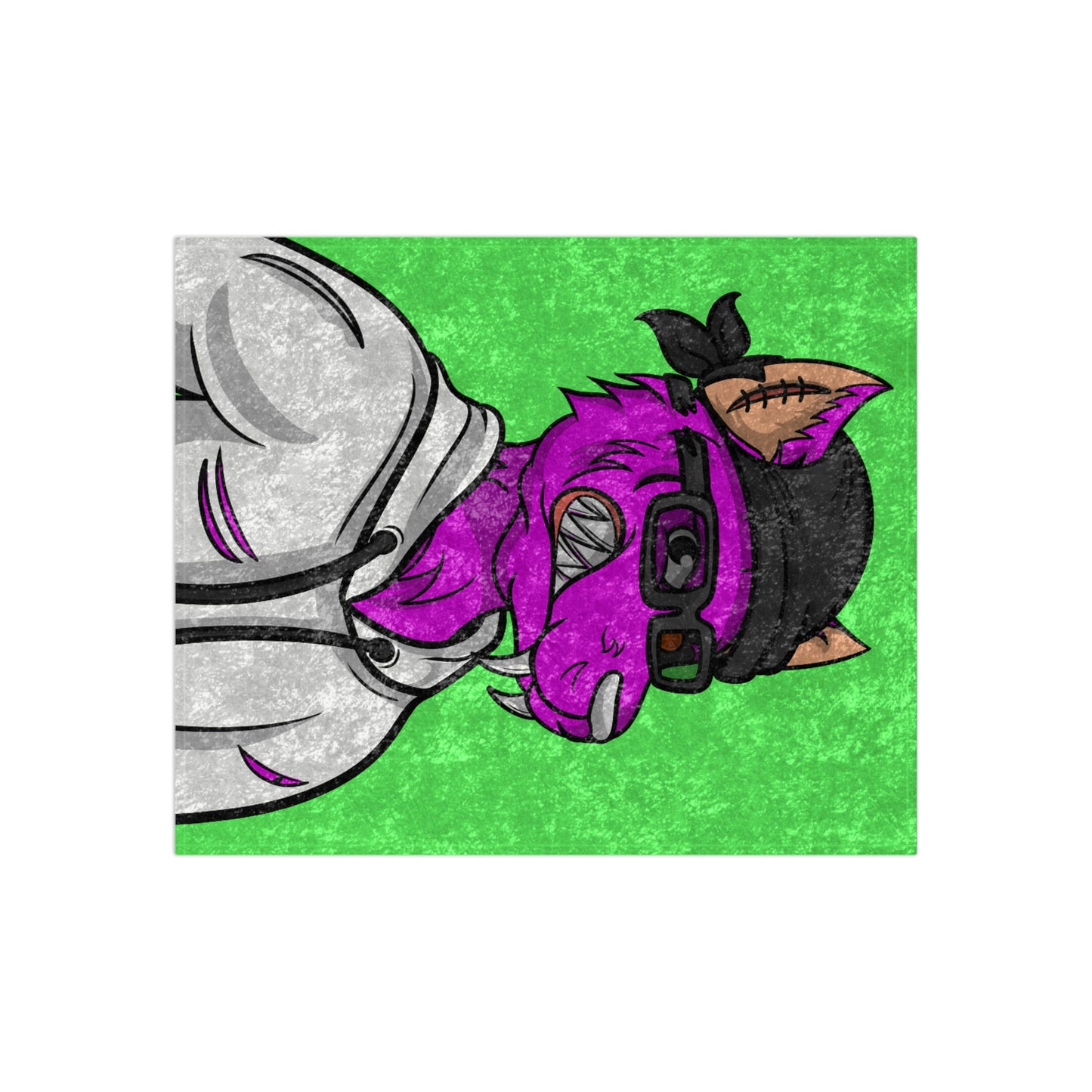 Purple Cyborg Werewolve Fitness Graphic Crushed Velvet Blanket