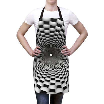 3D Optical Illusion Vortex Bottomless Hole design Apron (AOP)