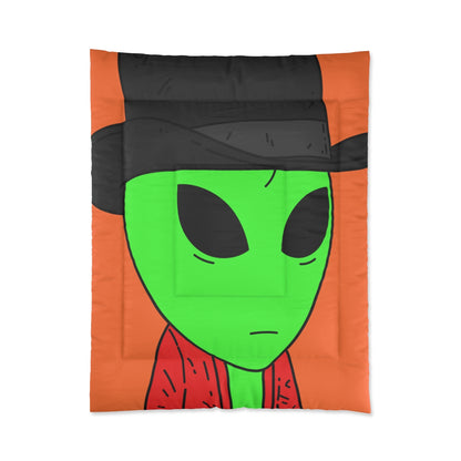 Red Robe Alien Black Top Hat Green Visitor Bed Comforter