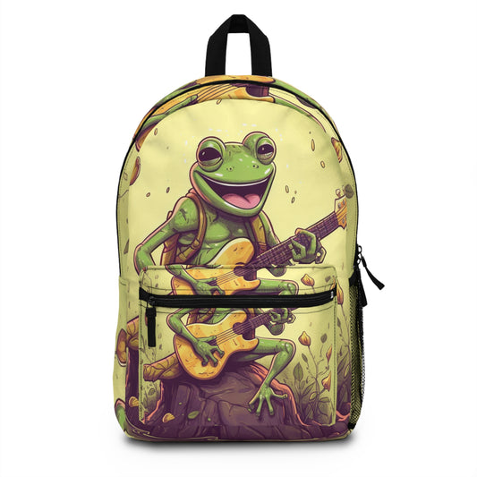 Swamp Frog Acoustic Guitar Player Outdoor Backpack