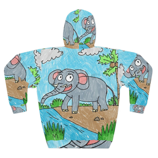 Elefante Elephant King Safari Animal AOP Unisex Pullover Hoodie