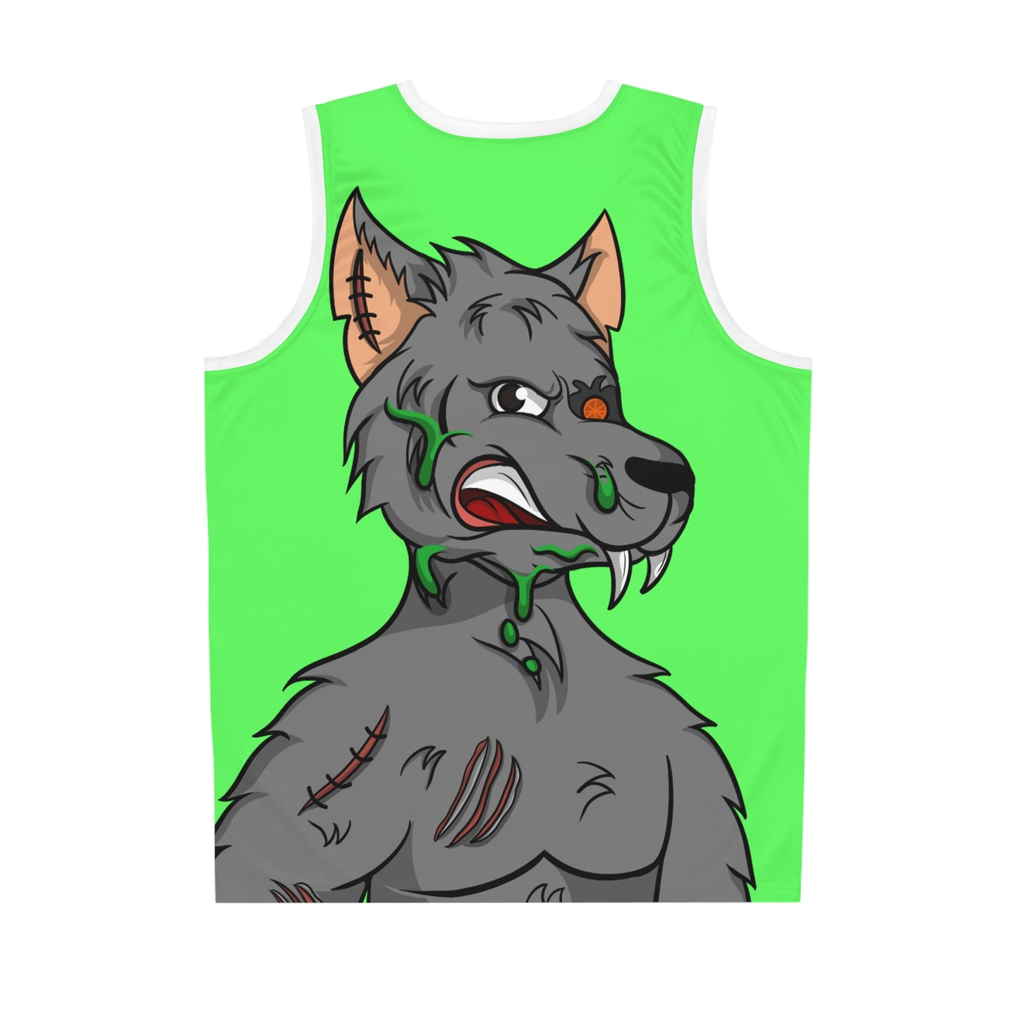 Wolf Grey Cyborg Animal Werewolve Basketball Jersey