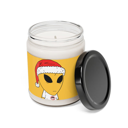 Alien Christmas Santa Space Character Holiday Winter Season Scented Soy Candle, 9oz