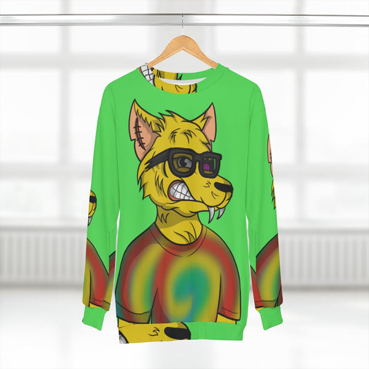 Chill Wolf Dabber Bruh Cyborg Anime AOP Unisex Sweatshirt