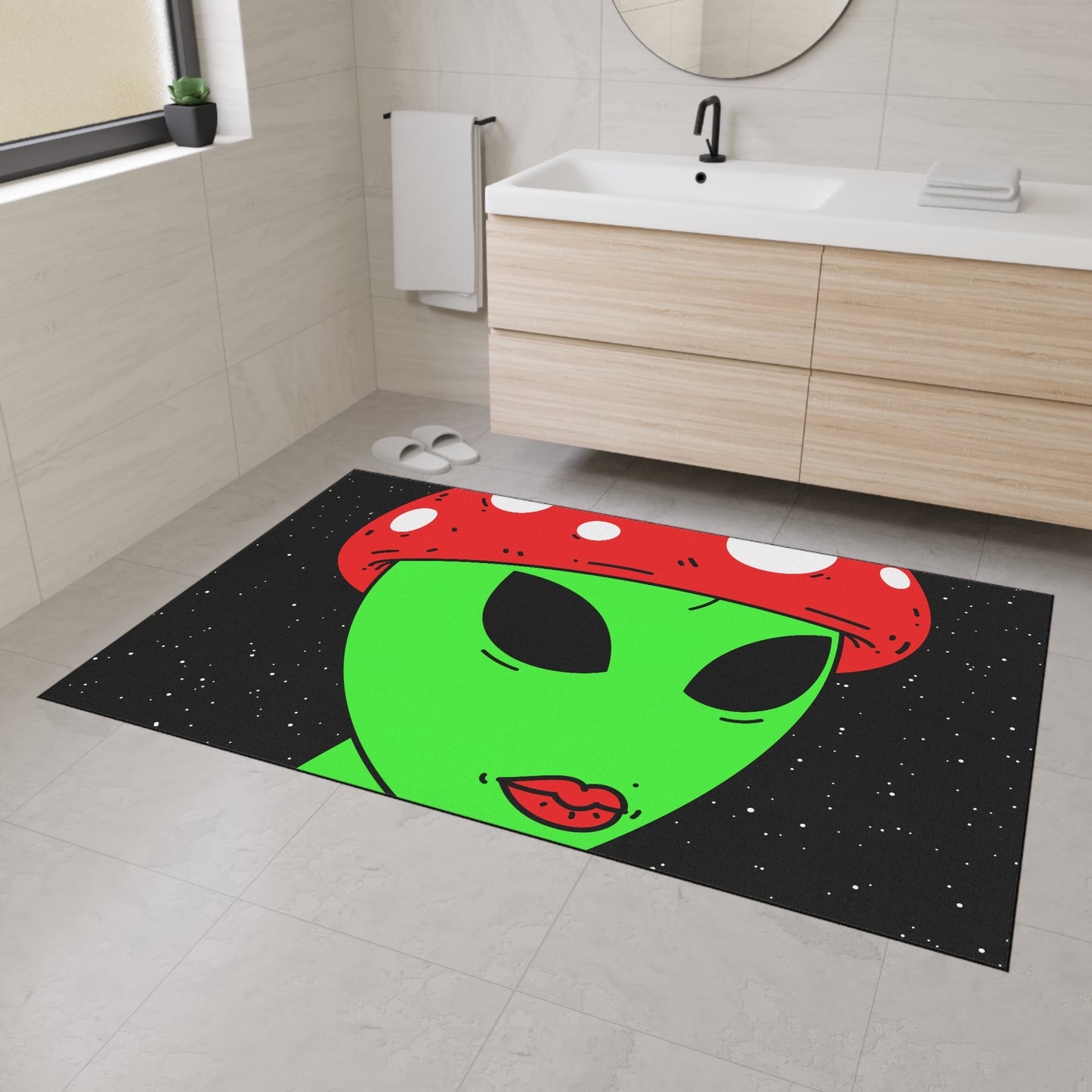 Alfombra de piso resistente Mushroom Galaxy Alien Star