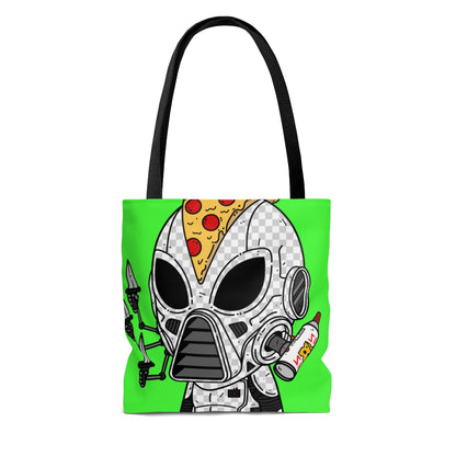 Knive Peppe Pizza Viz Wiz Armored White Future Alien Cyborg Machine Visitor AOP Tote Bag