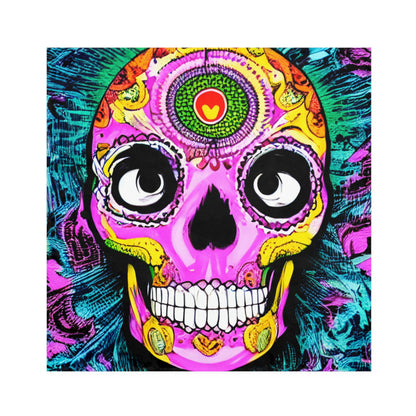 Servilletas De Papel Cara de cabeza de esqueleto de calavera psicodélica trippy