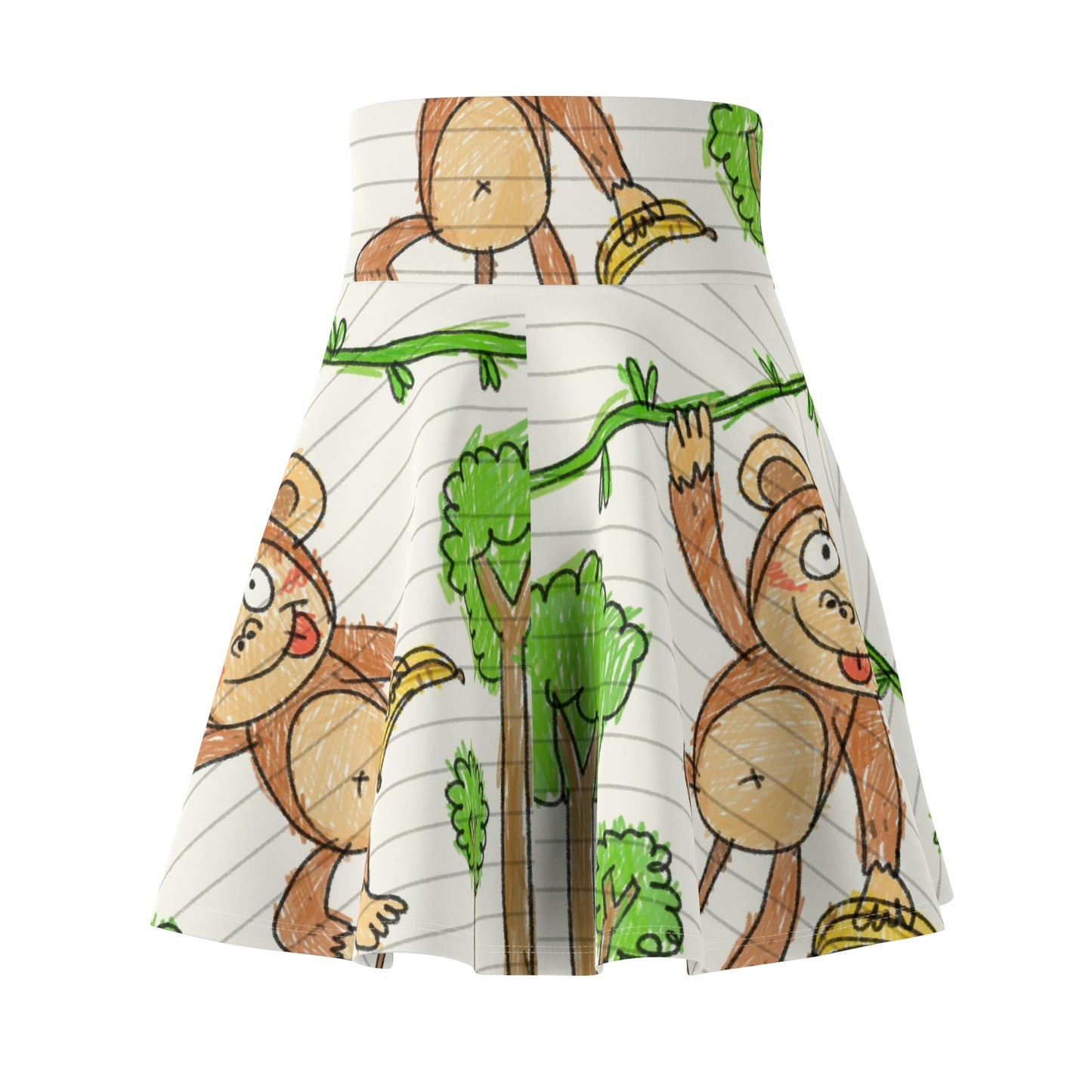 Graphic Monkey - Fun Zoo Clothing for Ape Lovers Women's Skater Skirt