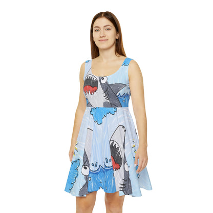 Vestido skater para mujer Shark Jaw Teeth Attack Ocean Sea Creature 