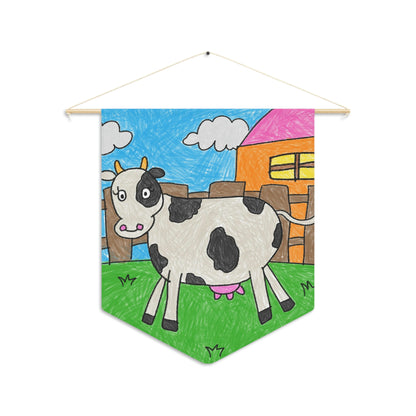 Cow Moo Farm Barn Animal Character Pennant