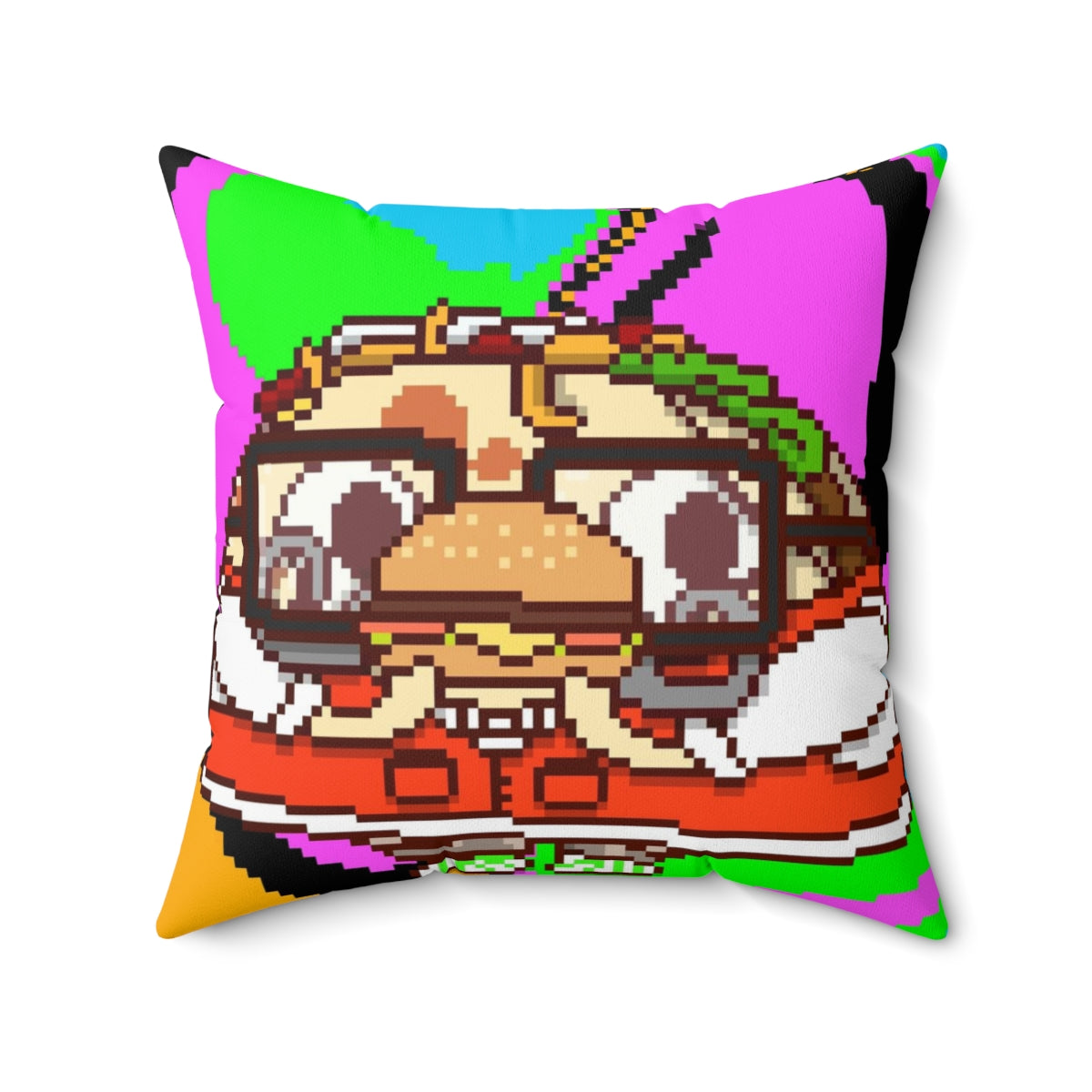 Burger Cooked Hungry Taco Spun Polyester Square Pillow