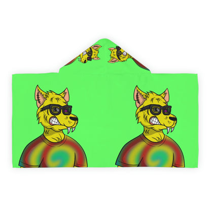 Wolve Cyborg Tie Dye Wolf Shirt Yellow Fur Cool Sun Glasses Youth Hooded Towel