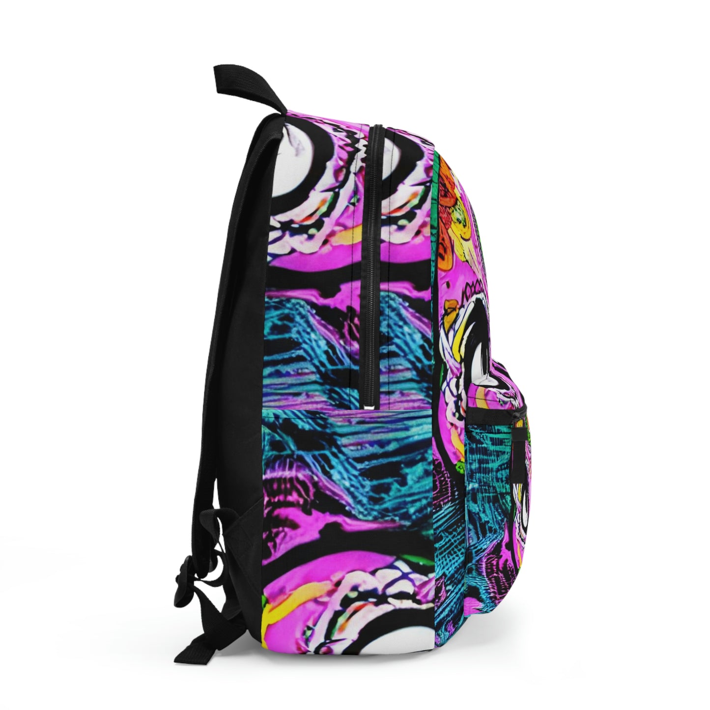 Trippy psychedelic Skull Skeleton Head Face Backpack