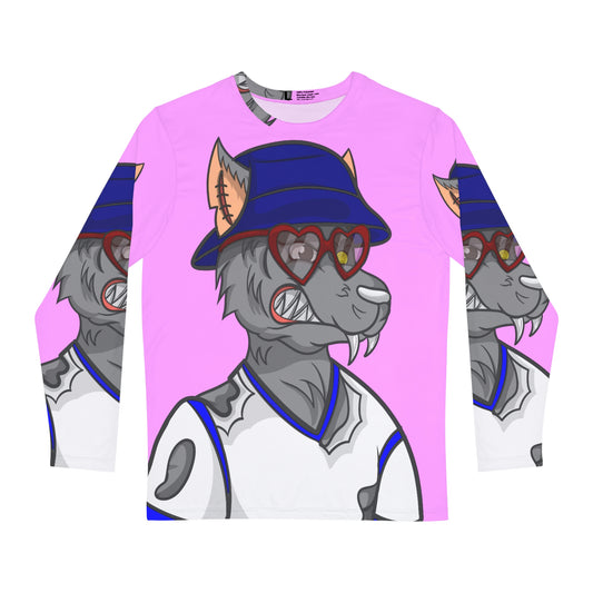 Valentine Wolf Heart Love Men's Long Sleeve AOP Shirt