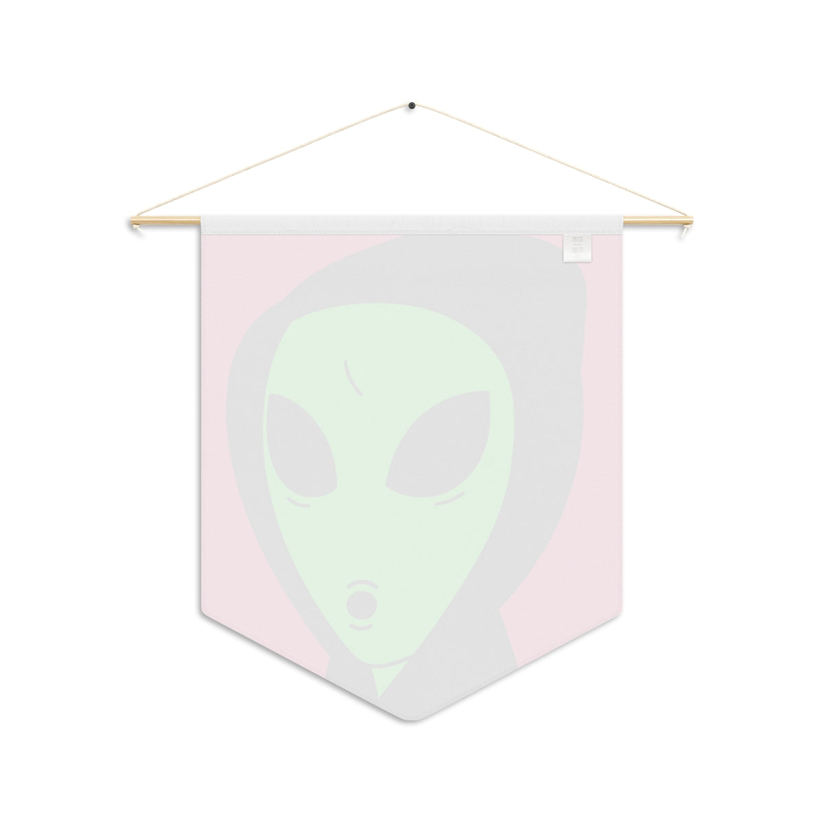 The Visitor Green Alien Black Hoodie Pink Background Pennant