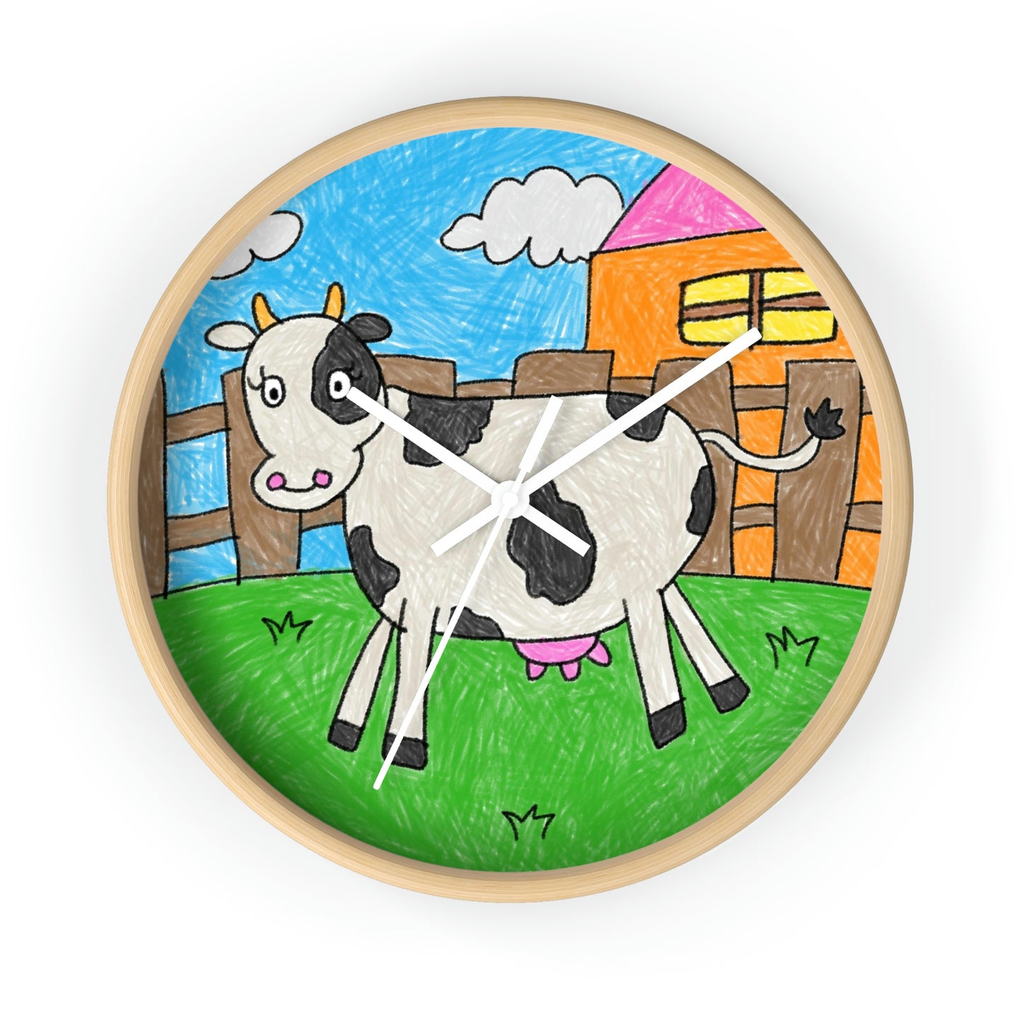 Cow Moo Farm Barn Animal Character Wall clock