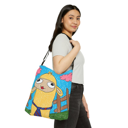 Llama Lovers: Heart and Animal Adjustable Tote Bag (AOP)