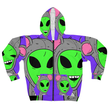 Furry Mouse Alien AOP Unisex Zip Hoodie