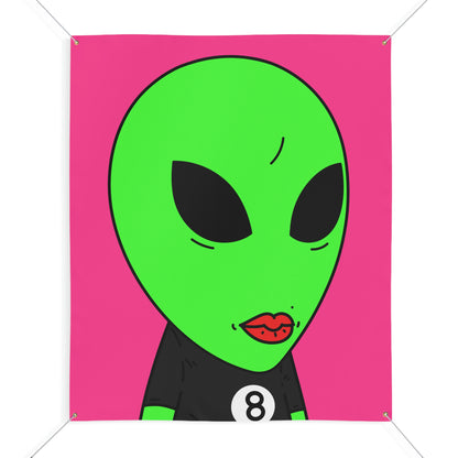 8 Ball Green Alien Lipstick Visitor Matte Banner