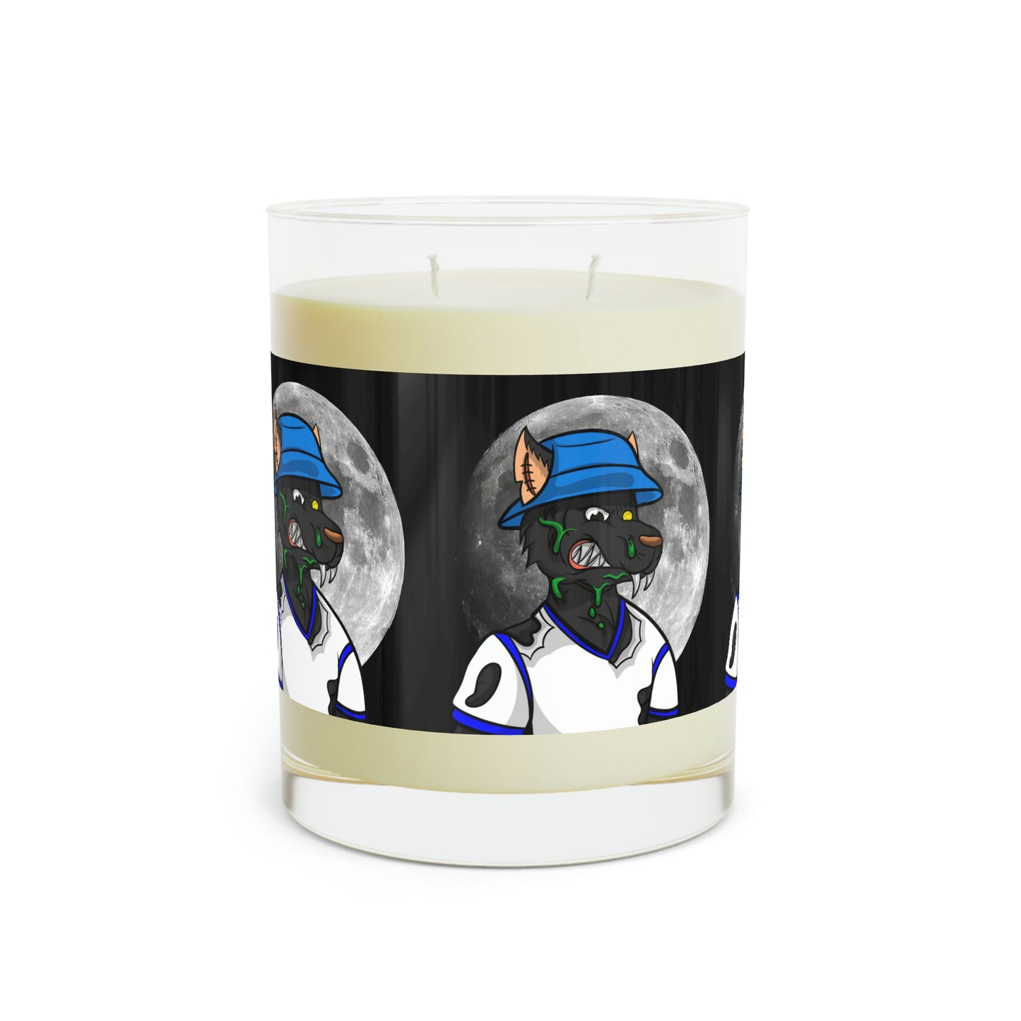 Vela perfumada Full Moon Cyborg Werewolve Wolf - Vidrio lleno, 11 oz