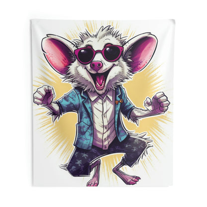 Joyous Opossum Cartoon Anime Design Indoor Wall Tapestries