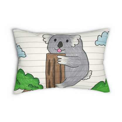 Koala Bear Animal Tree Climber Spun Polyester Lumbar Pillow