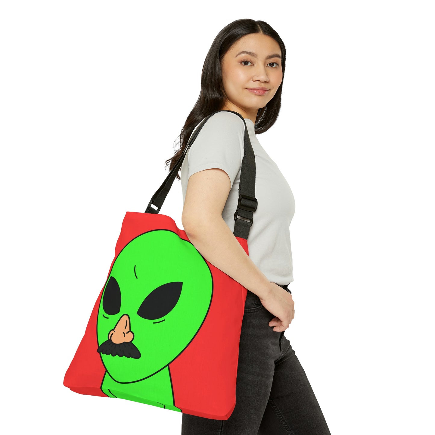 Fake Alien Human Mask Adjustable Tote Bag (AOP)