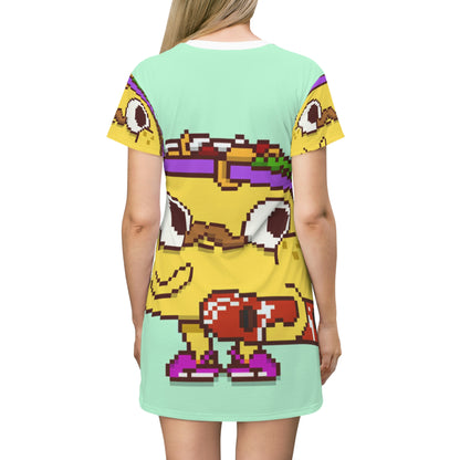 Taco Cowboy Snowboarder Snowboard Shredder All Over Print T-Shirt Dress