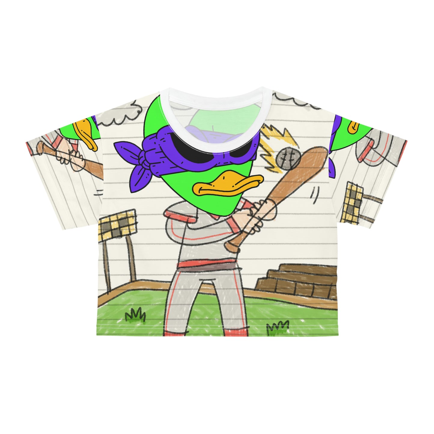 Baseball Sport Star Ninja Hero Visitor 751 Alien AOP Crop Tee