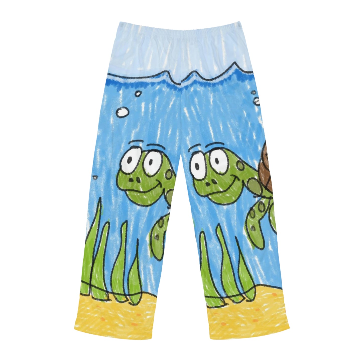 Sea Turtle Beach Sand Ocean Men's Pajama Pants (AOP)