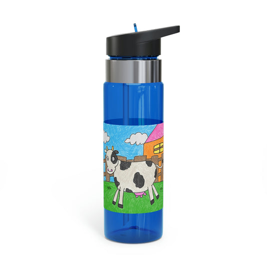 Botella deportiva Kensington Tritan™ con personaje animal de Cow Moo Farm Barn, 20 oz