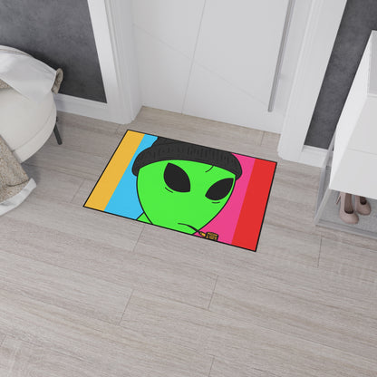 Pipe Smoker Vintage Style Alien Heavy Duty Floor Mat