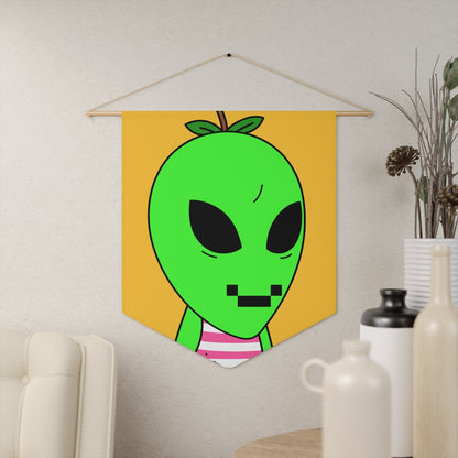 Digital Face Green Apple Head Visitor Pennant