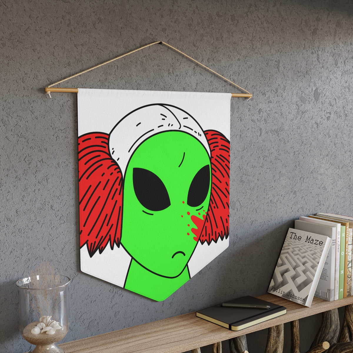 Alien Sad Clown Visitor Pennant